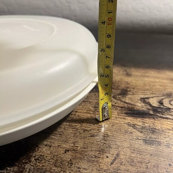 Vintage Tupperware Vegetable Veggie Tray Container White 1708-6 w/Lid - Picture 7 of 8